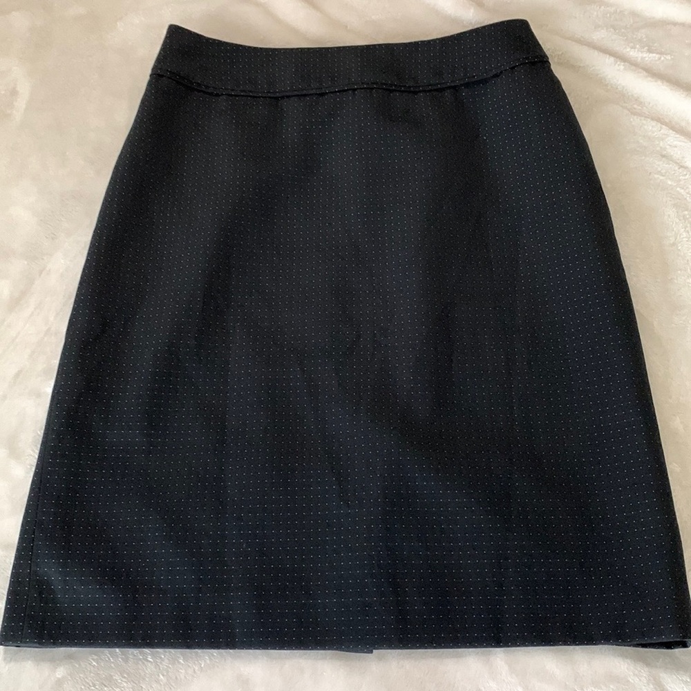 Petite Black Kasper Skirt with small white polka dots
